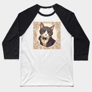 Regency Era Cat Portrait Baseball T-Shirt